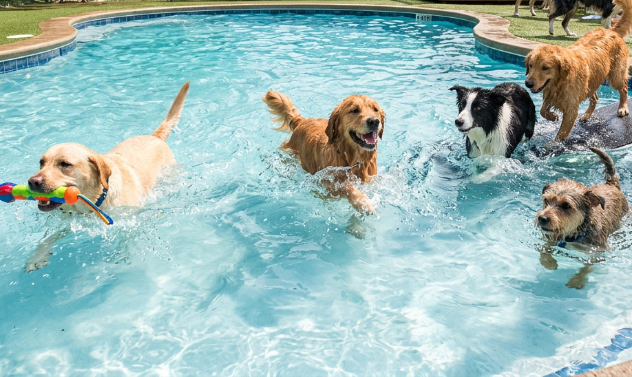 dogs in pool